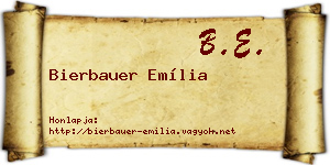 Bierbauer Emília névjegykártya
